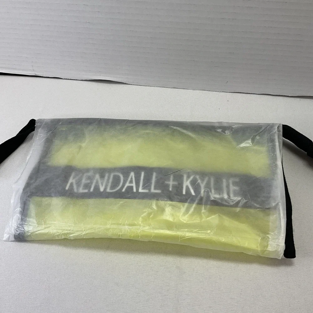 Kendall‎ + Kylie Clear Cosmetic Bag Makeup Bag Yellow + Black NEW
